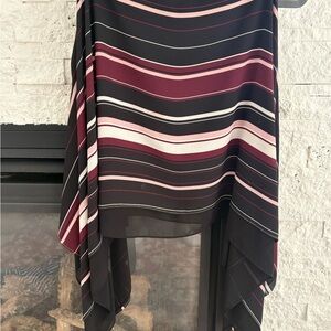 Striped Asymmetrical, Flowy Blouse